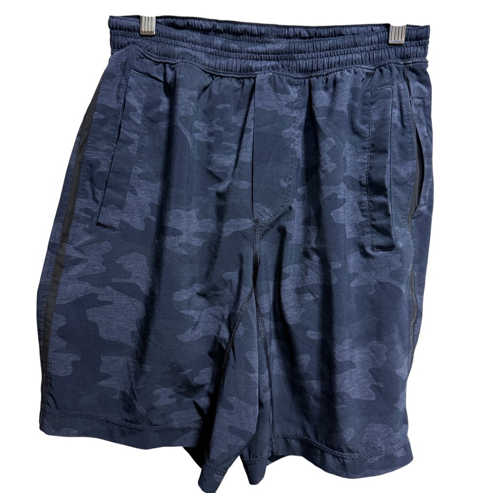 Lululemon Pace Breaker Short 9" Blue Camo Mens Size M Lined Workout Activewear